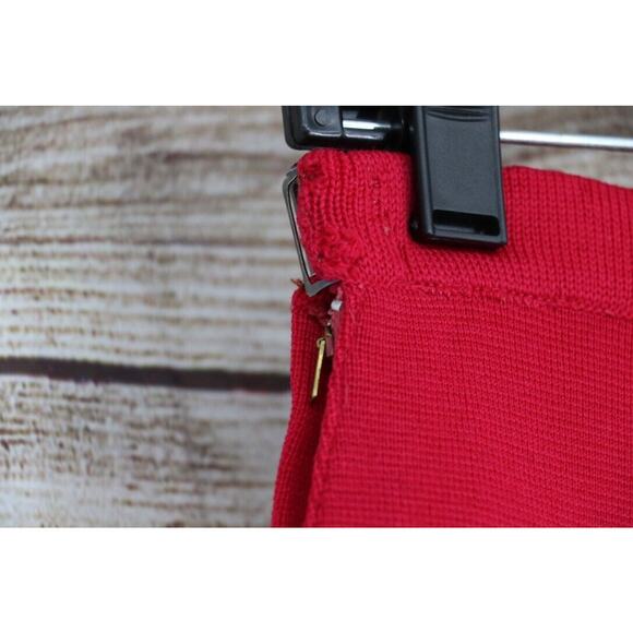 VINTAGE Lilli Russell Womens Size 10 Knit Jacket & Skirt Set Cherry Red - Picture 14 of 16